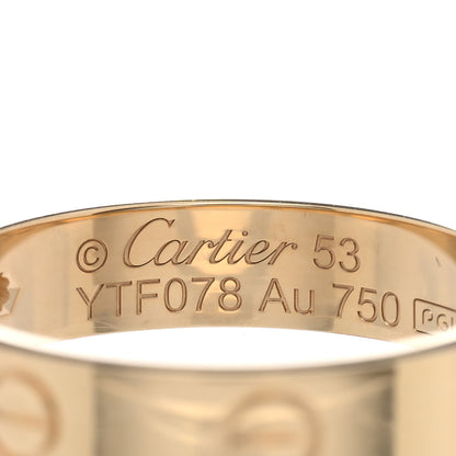 Cartier 18K Yellow Gold Diamond 4mm LOVE Wedding Band Ring 53 6.25 4 of 5