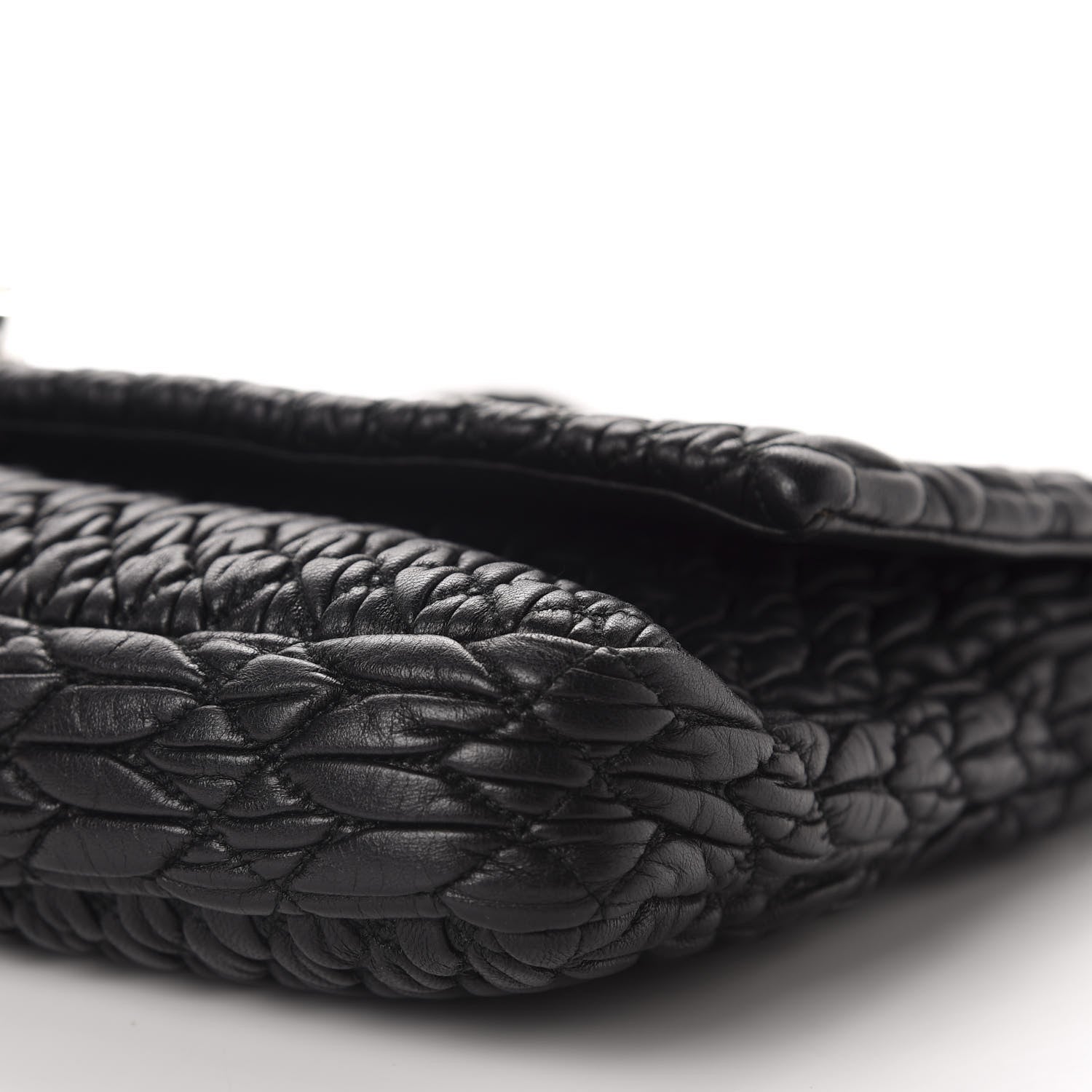 Miu Miu Nappa Matelasse Crystal Flap Clutch Black 7 of 10