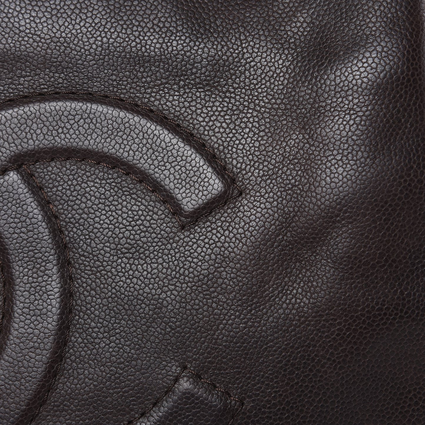 Caviar Large CC Tuck Tote Brown