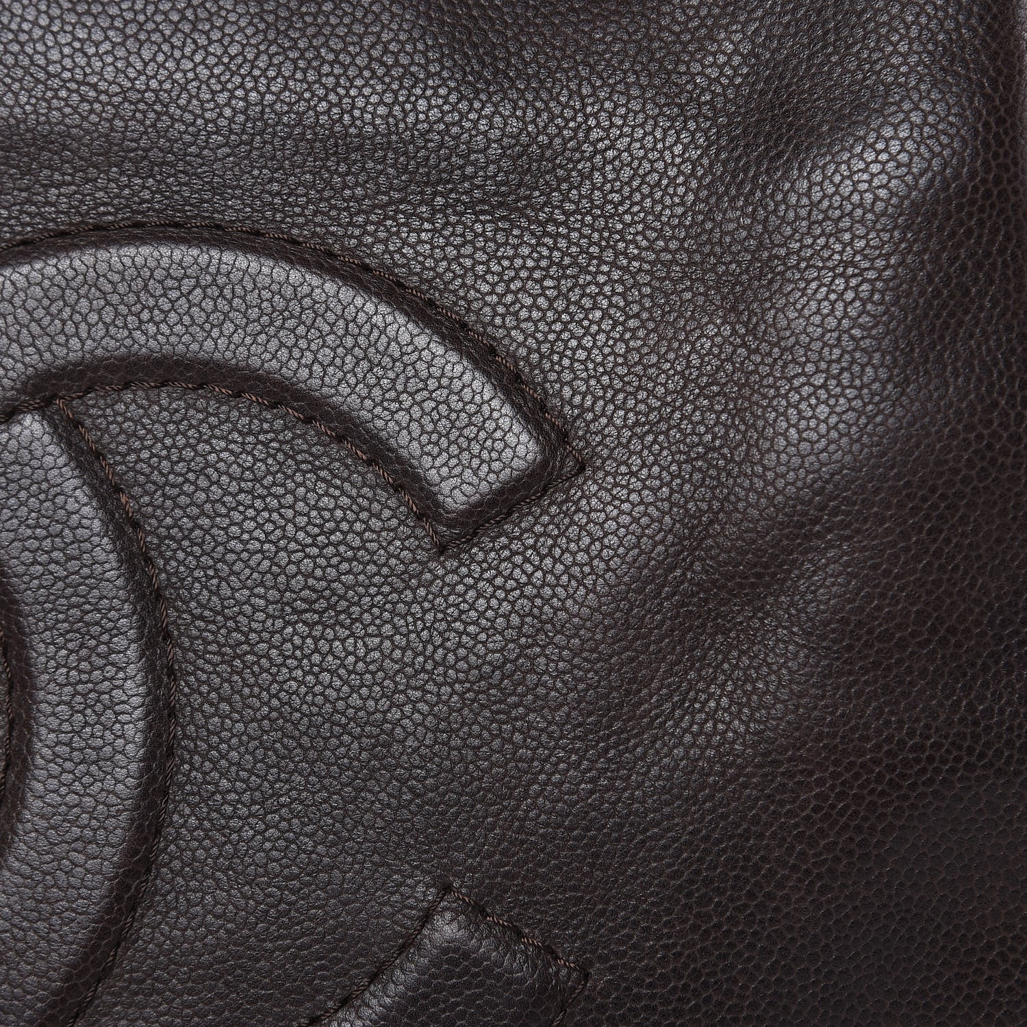 Chanel Caviar Large CC Tuck Tote Brown 11 of 12