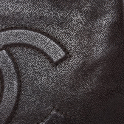 Chanel Caviar Large CC Tuck Tote Brown 11 of 12