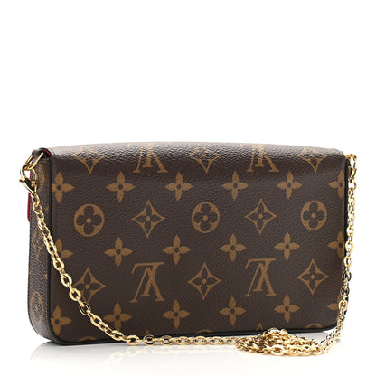 Louis Vuitton Monogram Pochette Felicie Chain Wallet Fuchsia 4 of 11
