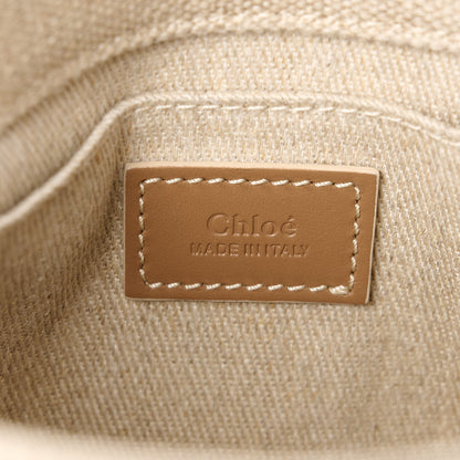 Chloe Linen Calfskin Mini Woody Ribbon Tote With Strap Blushy Beige 6 of 11