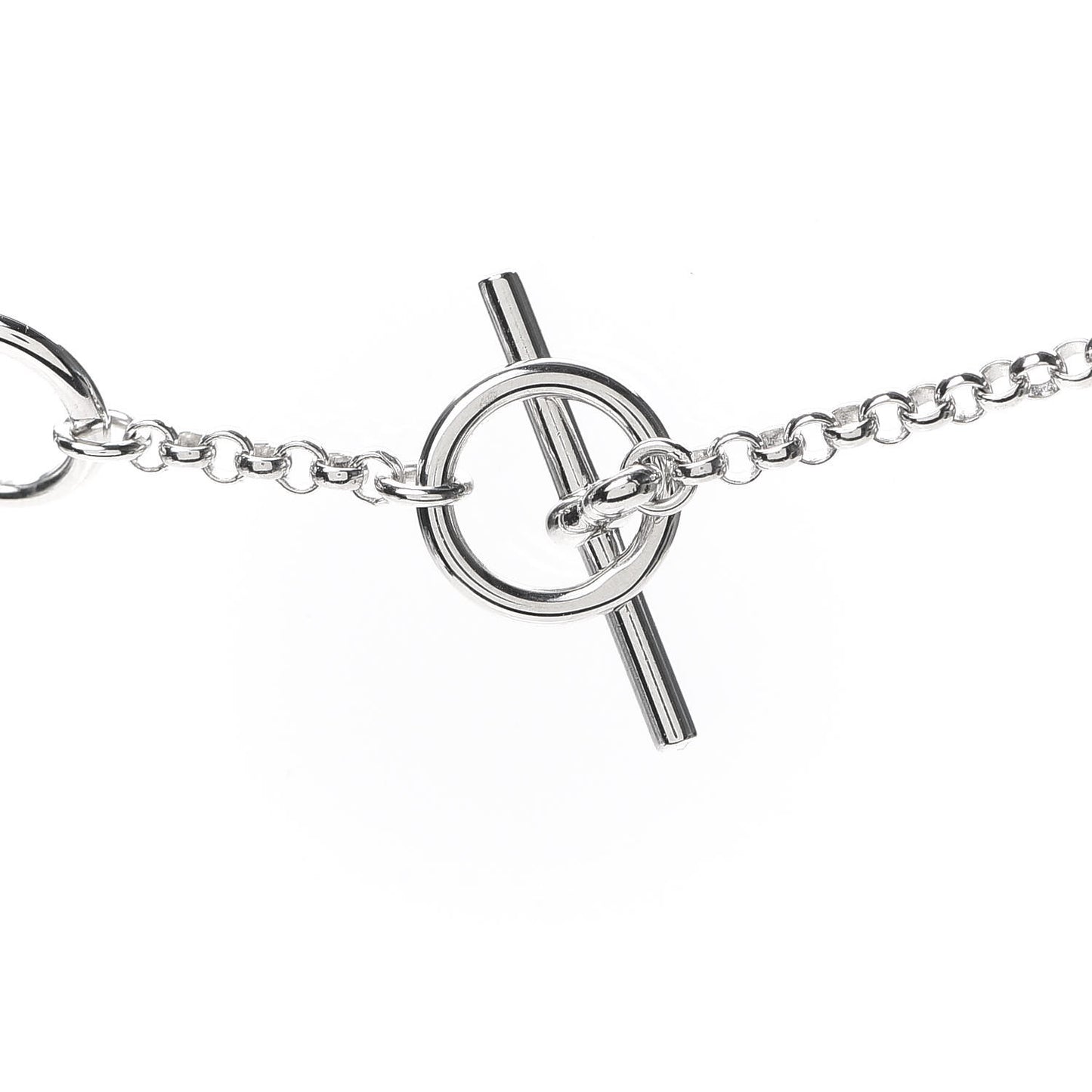 18K White Gold Diamond Gambade Clou de Selle Pendant Necklace