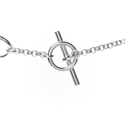 Hermes 18K White Gold Diamond Gambade Clou de Selle Pendant Necklace 4 of 6