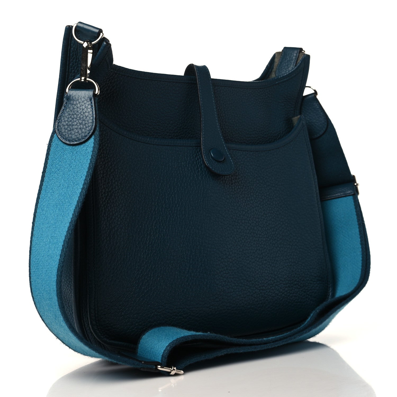 Hermes Taurillon Clemence Amazone Evelyne III GM Colvert Turquoise 3 of 10