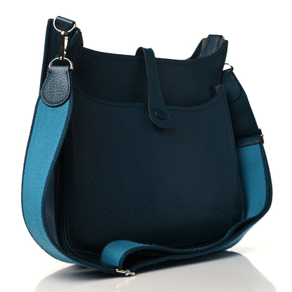 Hermes Taurillon Clemence Amazone Evelyne III GM Colvert Turquoise 3 of 10