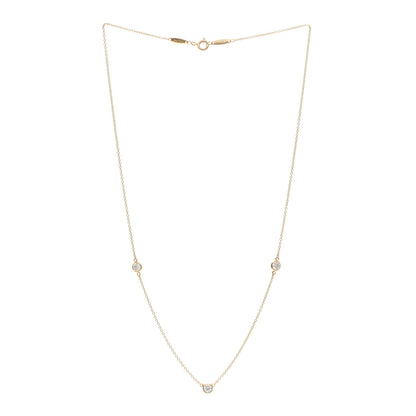 Tiffany 18K Yellow Gold Elsa Peretti Diamonds by the Yard 3 Station Necklace 3 of 4