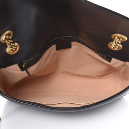 Gucci Calfskin Matelasse Medium GG Marmont Shoulder Bag Black 5 of 14