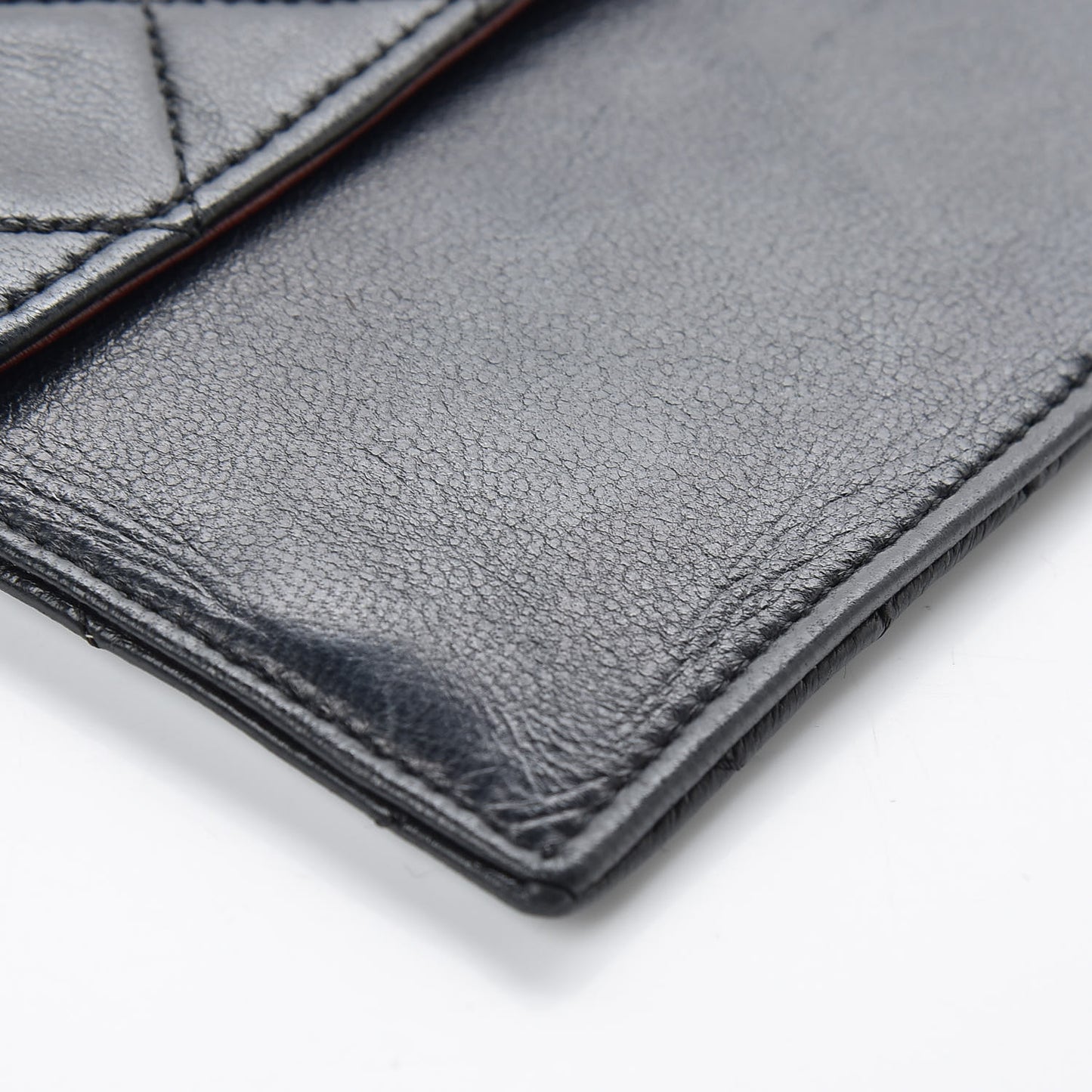 Lambskin Quilted Flap Wallet Black