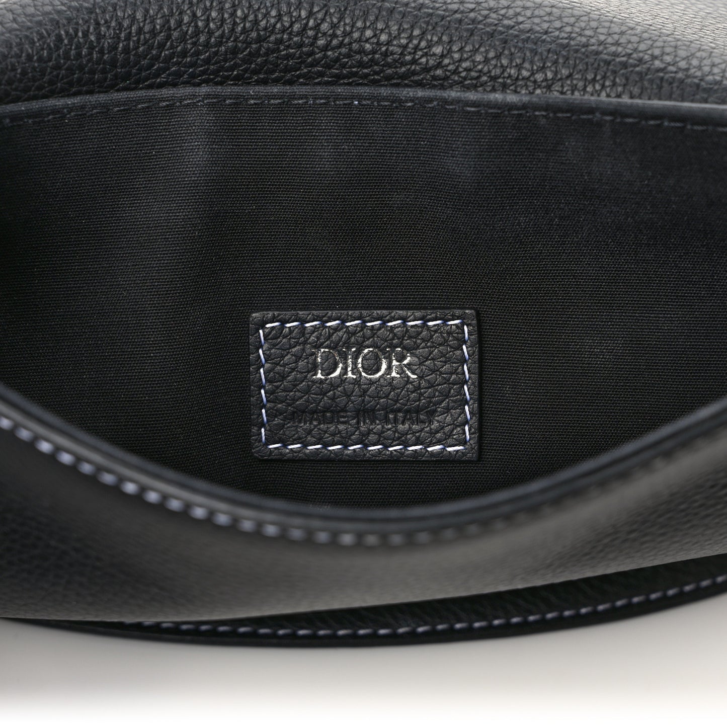 X KAWS Grained Calfskin Saddle Pouch Black