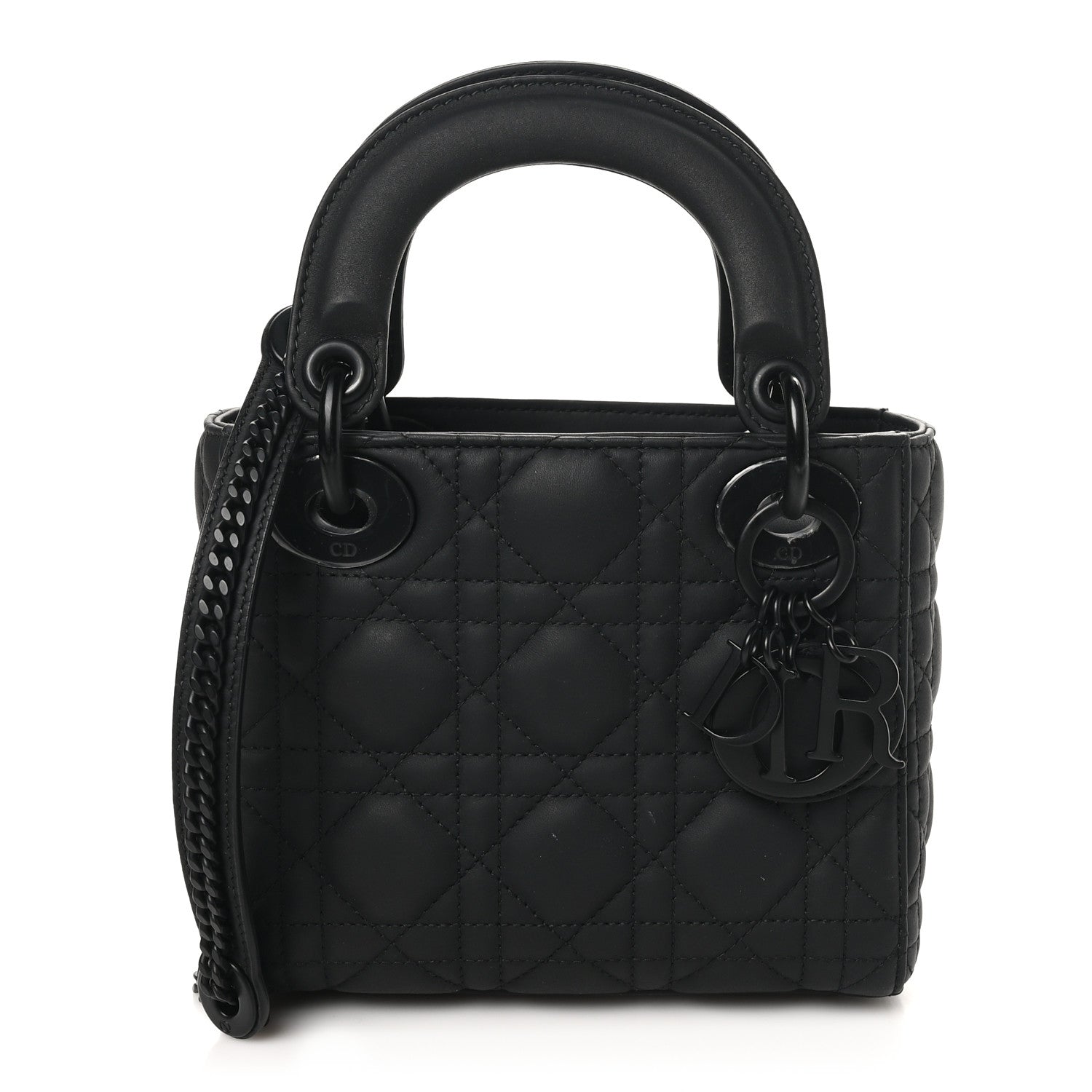 Christian Dior Ultra Matte Calfskin Cannage Mini Lady Dior Black 1 of 10
