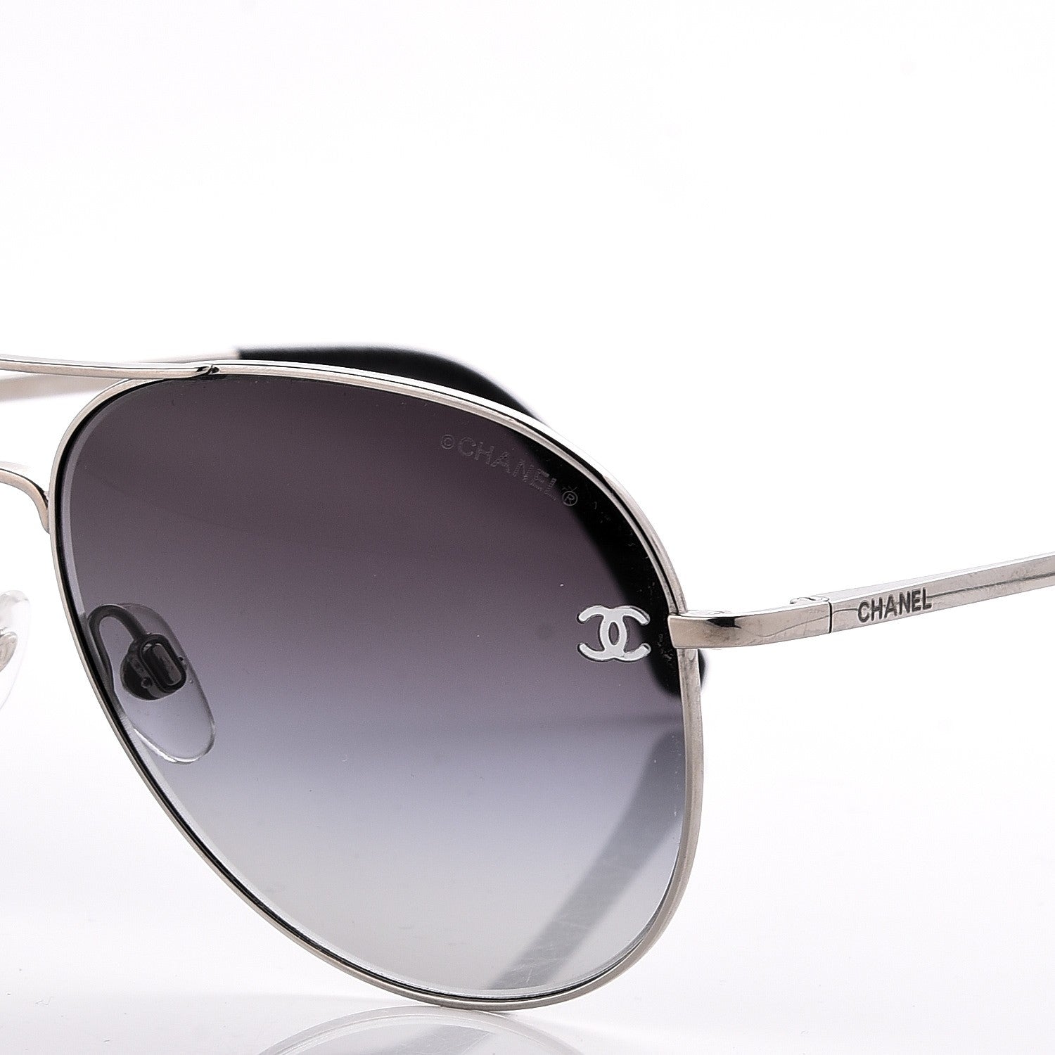 Chanel Aviator CC Sunglasses 4189-T-Q Silver 8 of 9