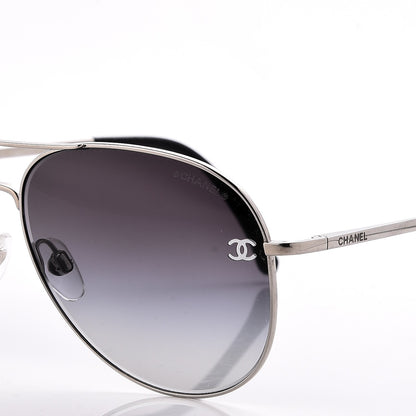 Chanel Aviator CC Sunglasses 4189-T-Q Silver 8 of 9