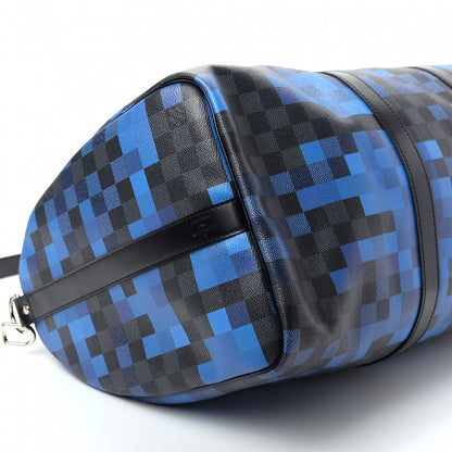 Louis Vuitton Damier Graphite Pixel Keepall Bandouliere 50 Blue 5 of 8
