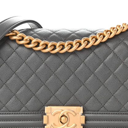 Chanel Caviar Quilted Medium Boy Flap Grey 8 of 11