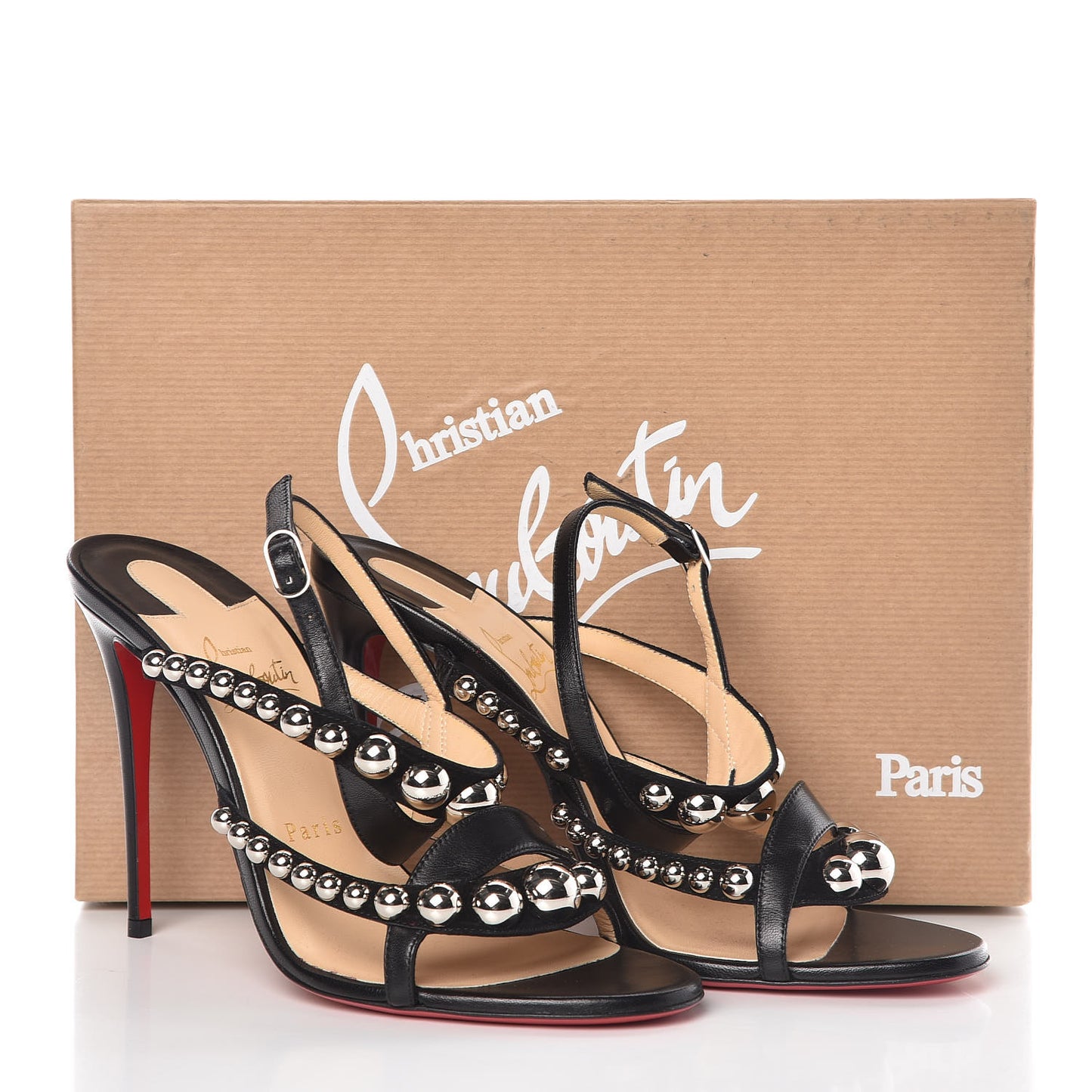 Shiny Nappa Suede Galeria 100 Sandals 39 Black Silver