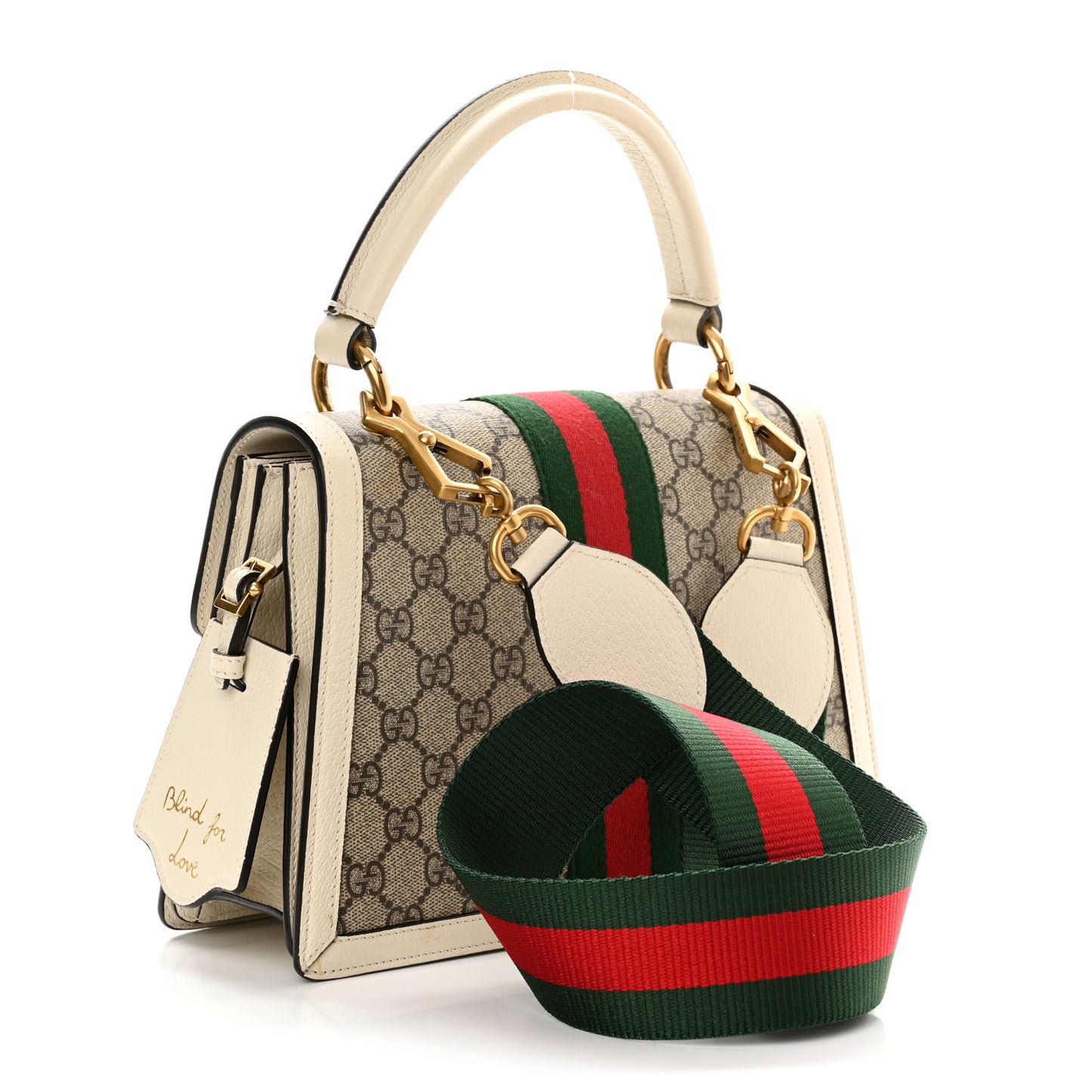 GG Supreme Monogram Small Queen Margaret Top Handle Bag White