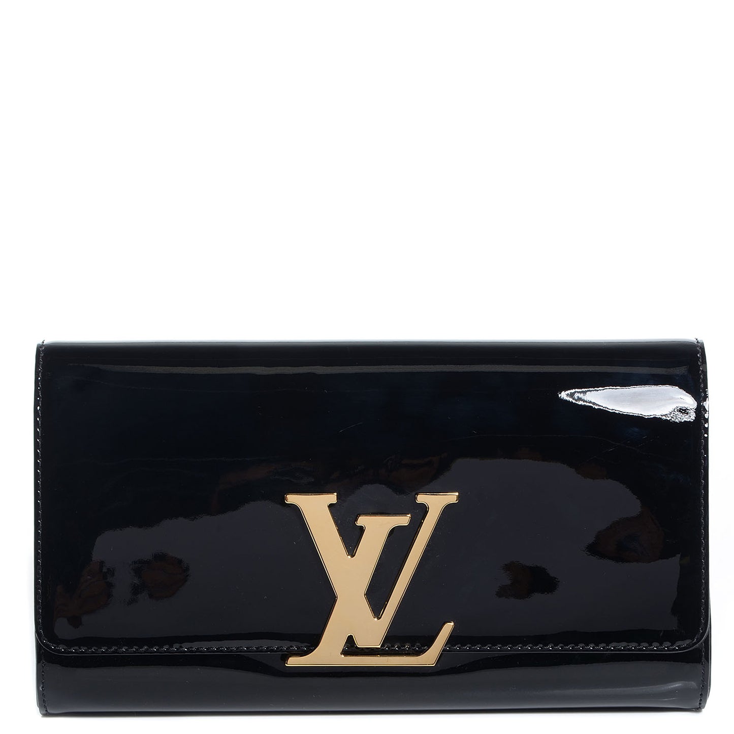 Patent Louise Clutch Black
