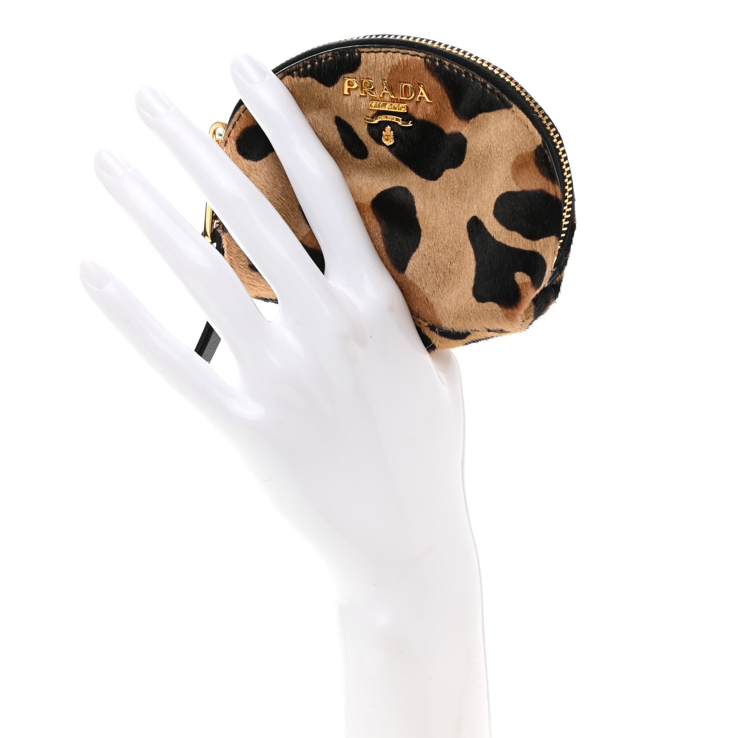 Calf Hair Leopard Print Coin Purse Miele