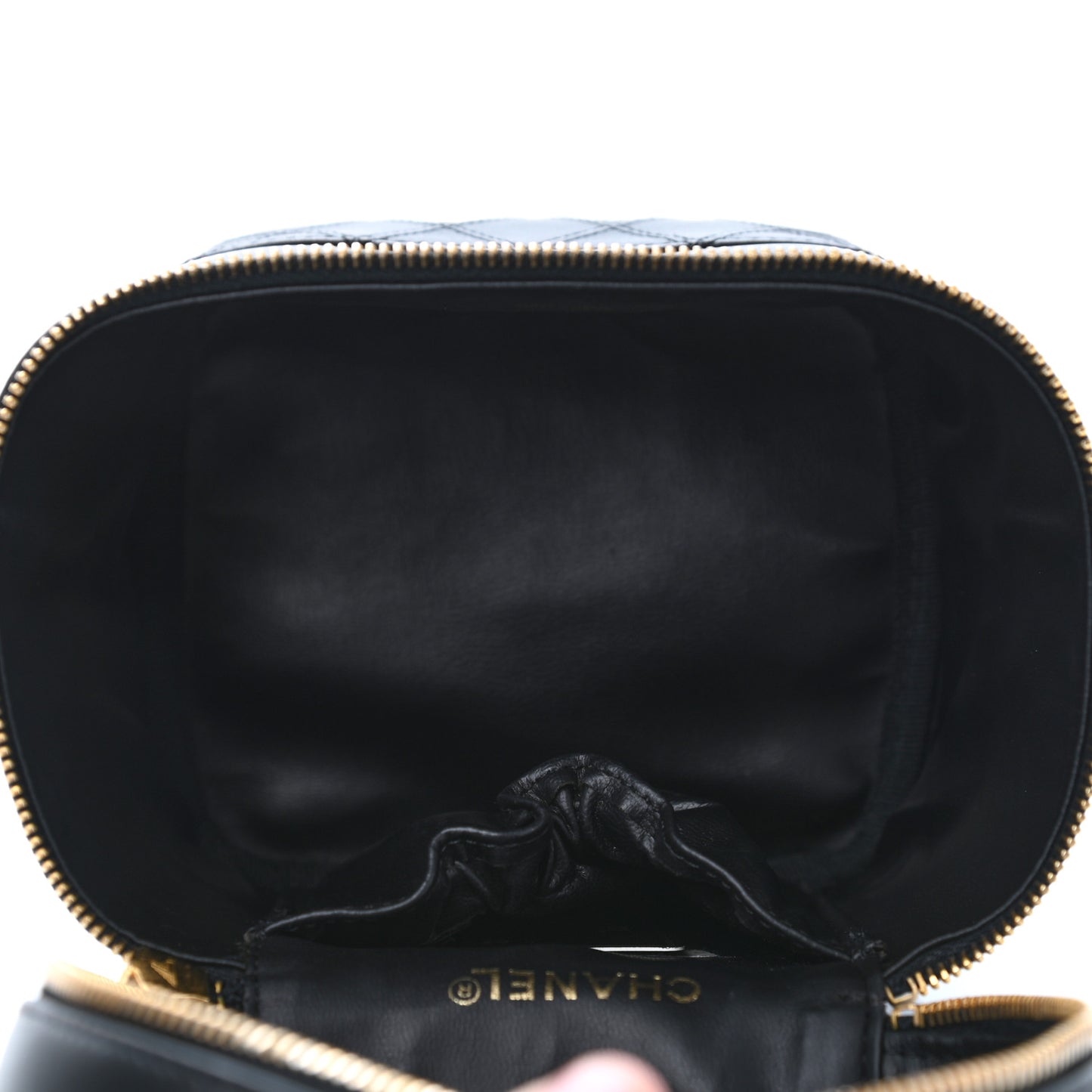 Lambskin Vanity Cosmetic Case Black