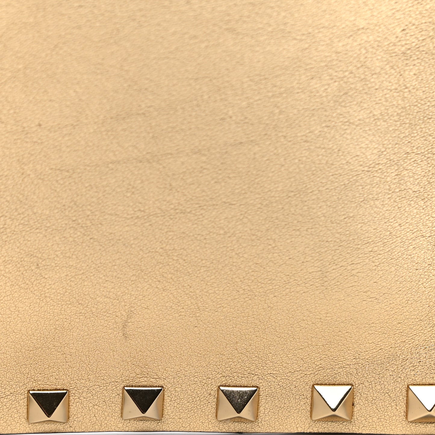 Metallic Calfskin Medium Rockstud Envelope Flat Wristlet Pouch Gold