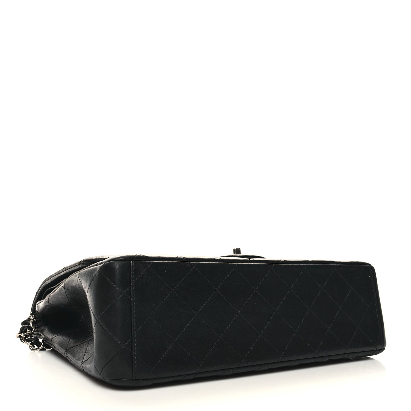 Lambskin Quilted Maxi Double Flap Black