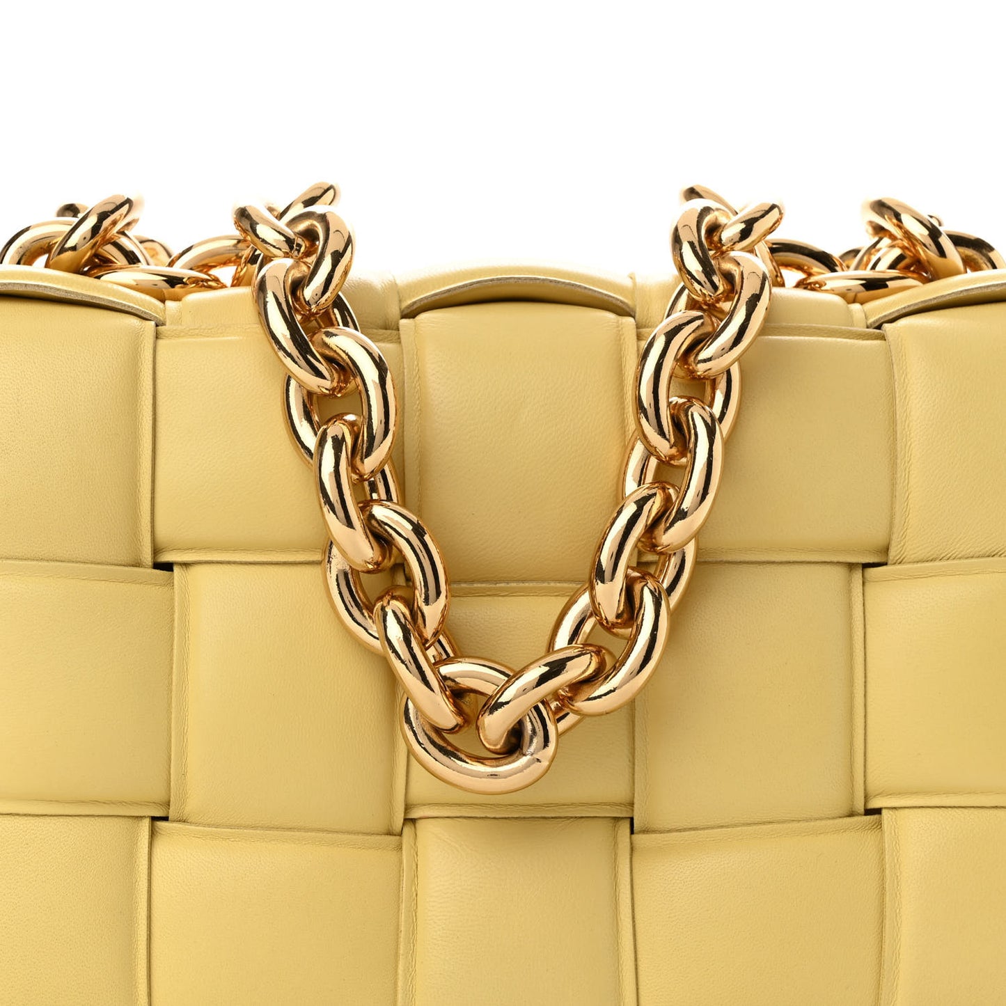 Lambskin Maxi Intreccio Padded Chain Cassette Crossbody Bag Corn