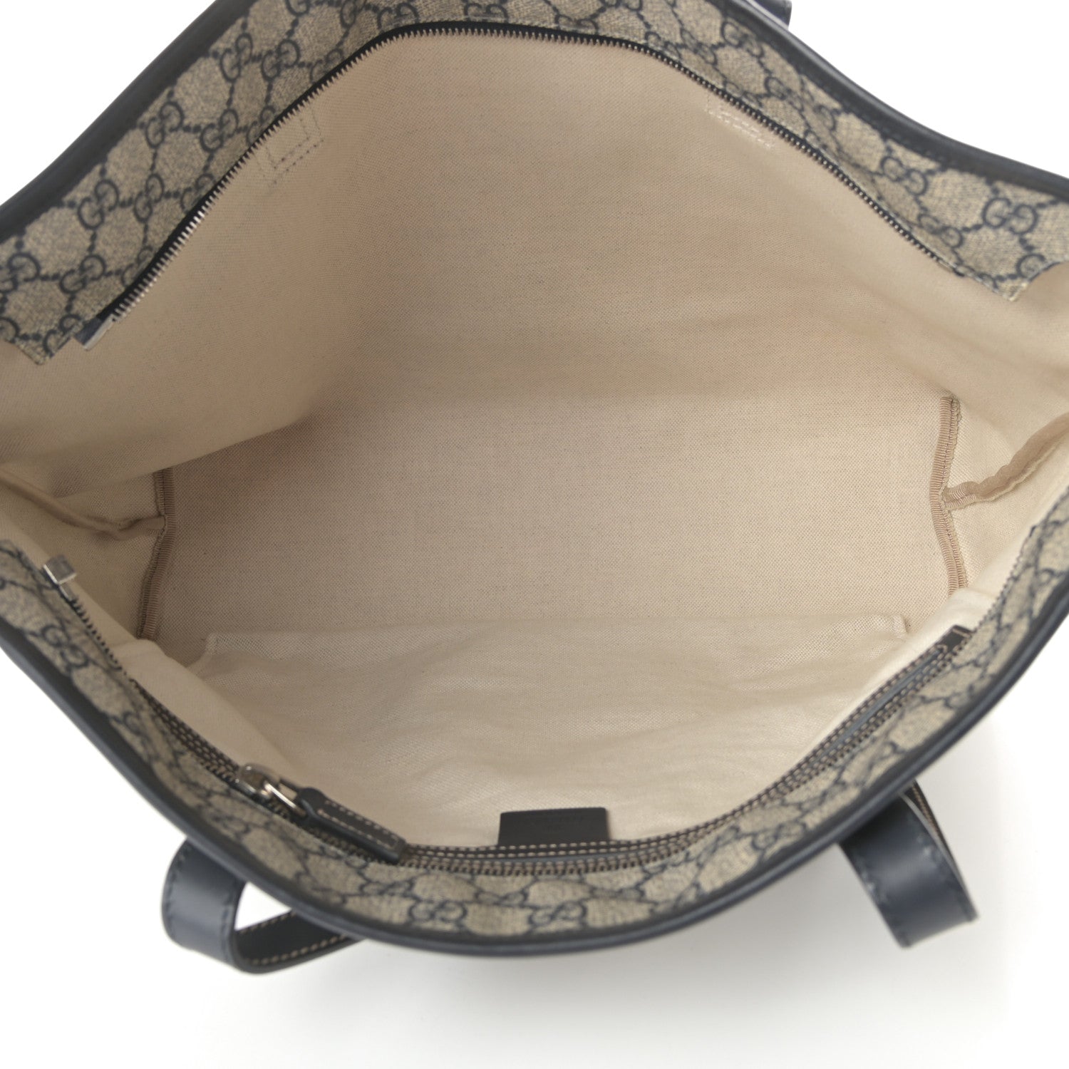 Gucci GG Supreme Monogram Medium Zippered Shopping Tote Navy 5 of 12