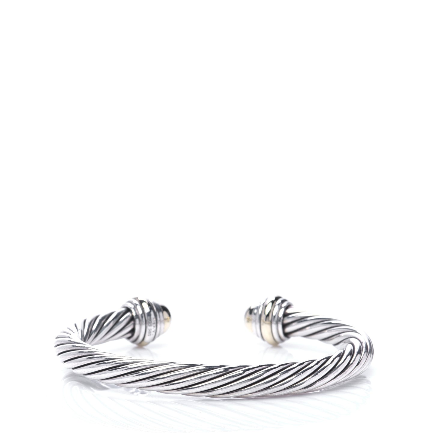 Sterling Silver 14K Yellow Gold 7mm Cable Classics Bracelet