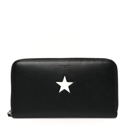 Givenchy Calfskin Star Pandora Zip Around Wallet Black 1 of 7