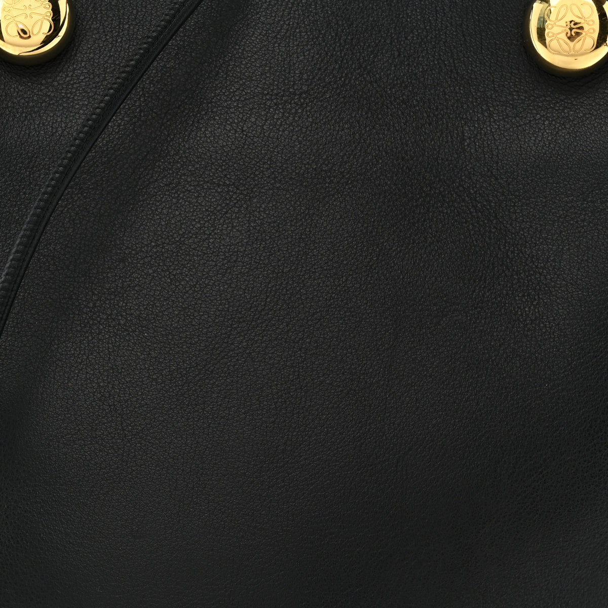Smooth Calfskin Pebble Pouch  Black