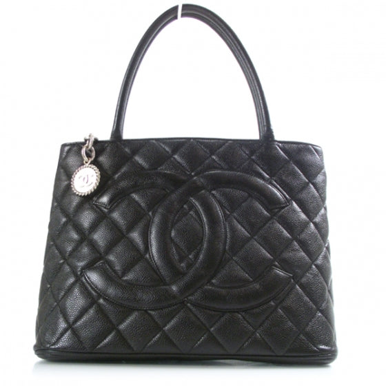 Caviar Medallion Tote Black