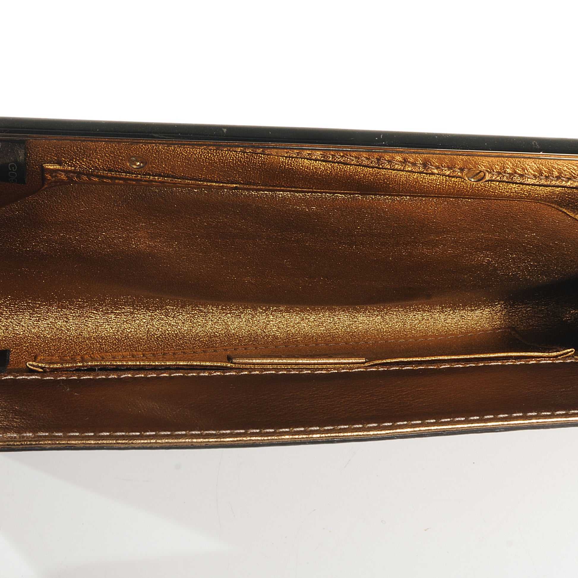 Gucci Metallic Calfskin Britt Clutch Bronze 5 of 7