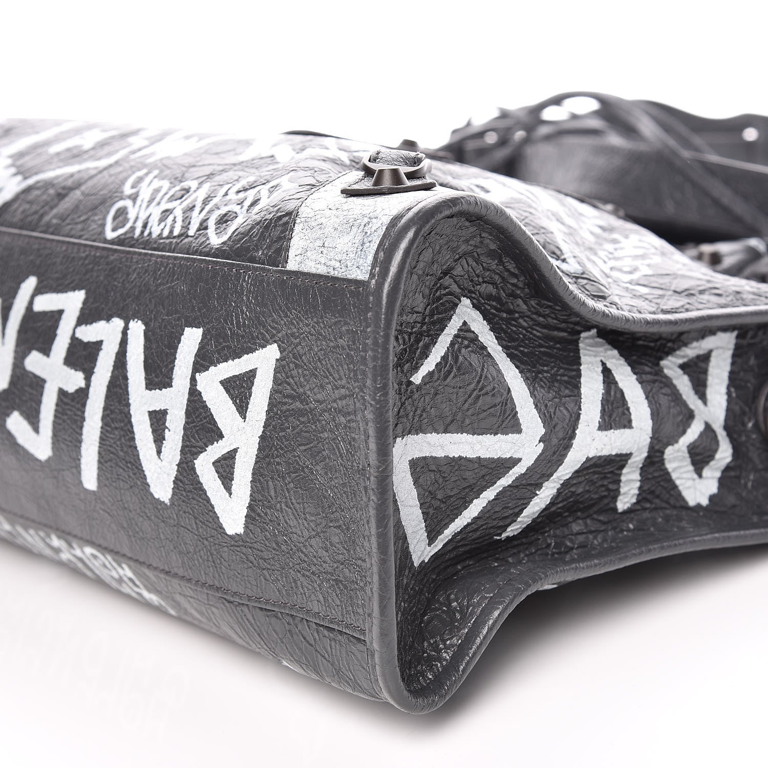 Balenciaga Agneau Arena Graffiti All Over Classic Hardware City Gris Fossile White 9 of 9