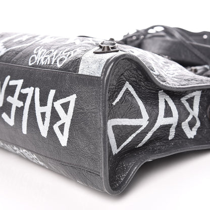 Balenciaga Agneau Arena Graffiti All Over Classic Hardware City Gris Fossile White 9 of 9