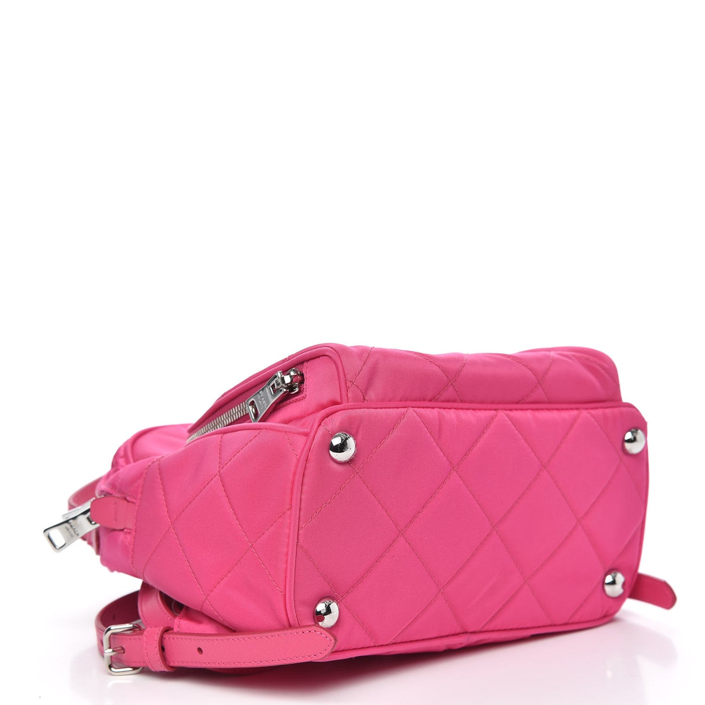 Nylon Tessuto Impuntu Quilted Backpack Fuxia