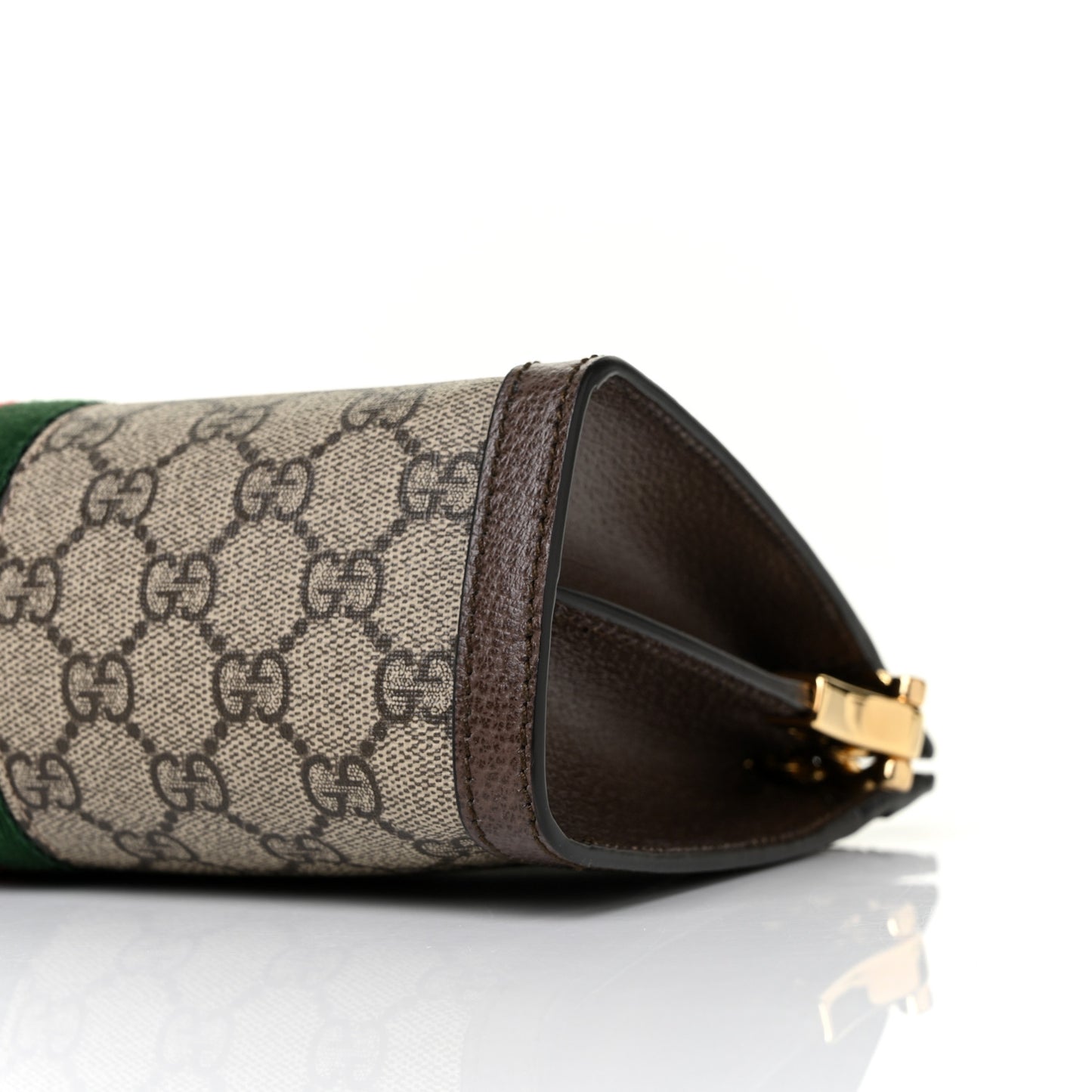 GG Supreme Monogram Web Small Ophidia Chain Shoulder Bag Brown