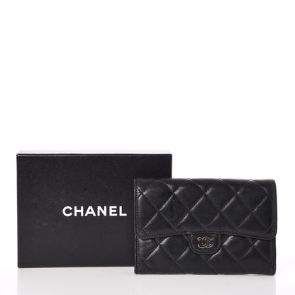 Chanel Lambskin Quilted Small Flap Wallet Black 9 of 9