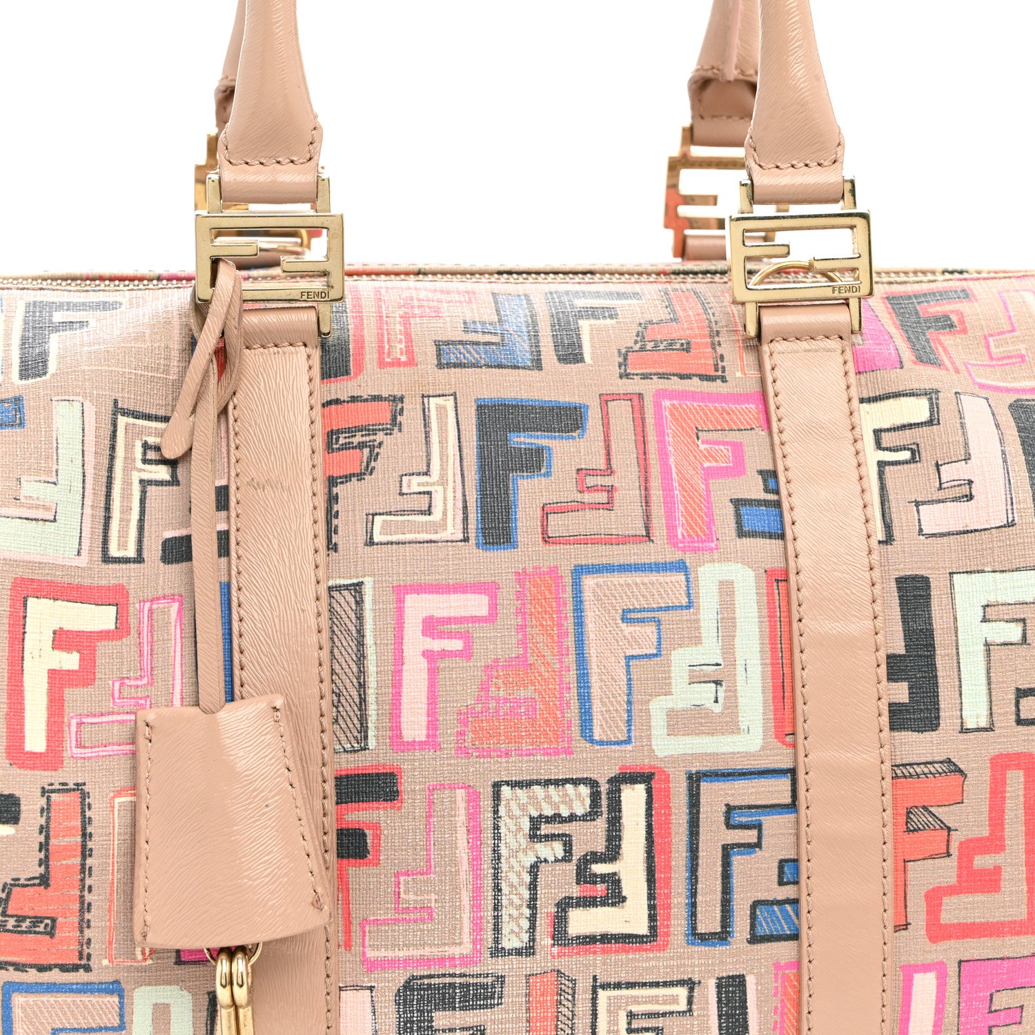 Fendi Zucca Spalmati Vitello FF Multicolor Forever Boston Multicolor Beige 8 of 11