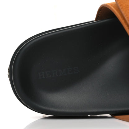 Hermes Suede Goatskin Womens Chypre Sandals 38.5 38.5 Naturel 7 of 9
