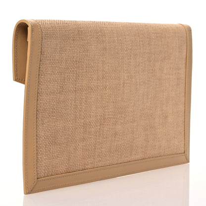 Saint Laurent Micro Raffia Uptown Pouch Natural Hay Blush 3 of 8