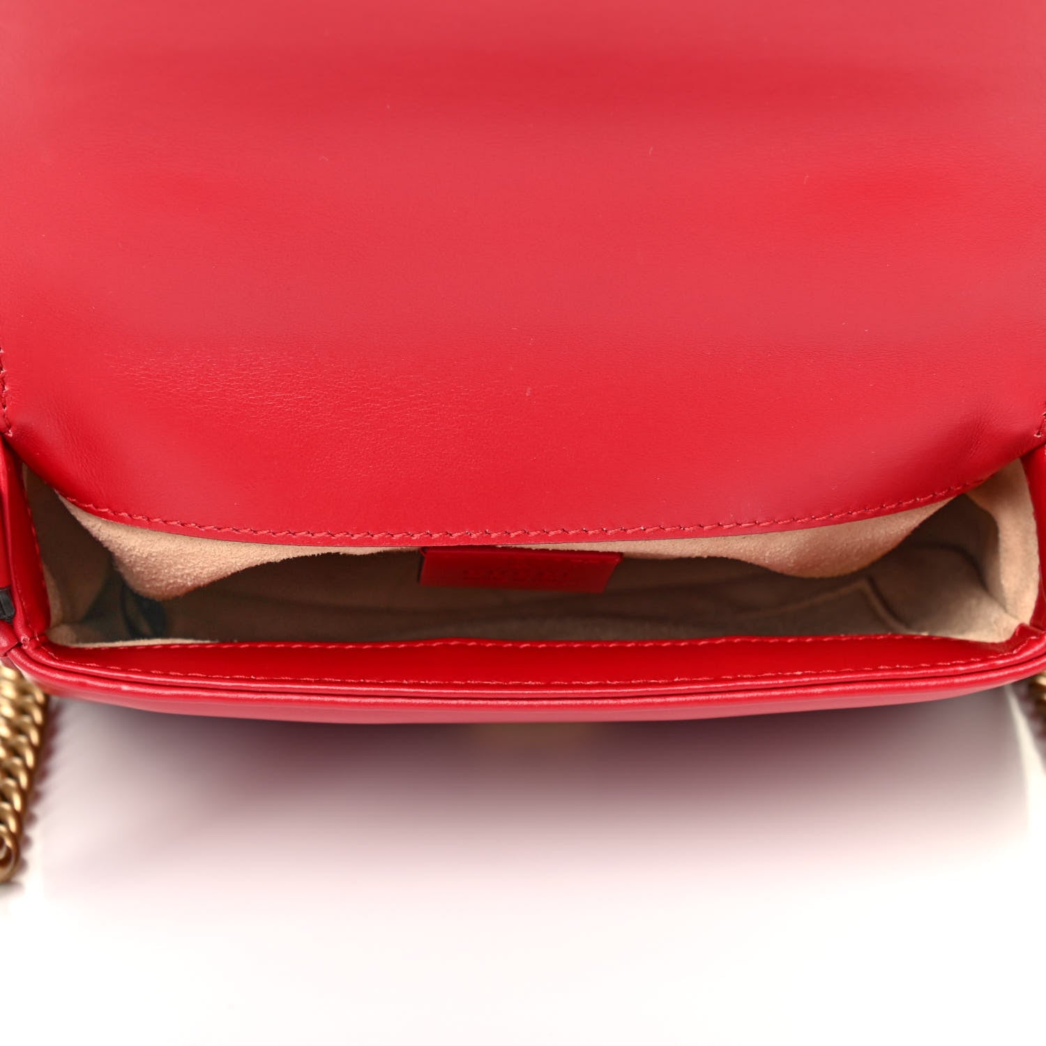 Gucci Calfskin Matelasse Mini GG Marmont Top Handle Shoulder Bag Hibiscus Red 4 of 4