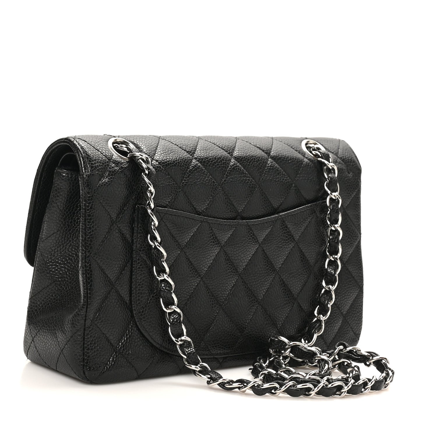 Caviar Quilted Small Double Flap Black