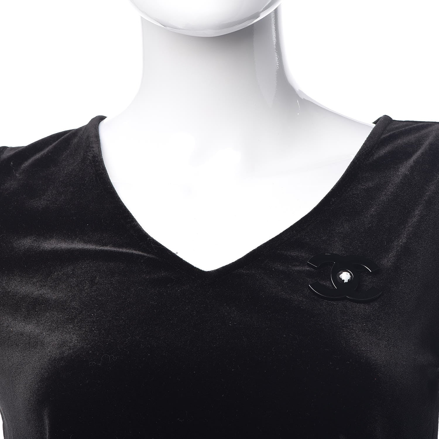 Chanel Resin CC Mademoiselle Brooch Black 2 of 7