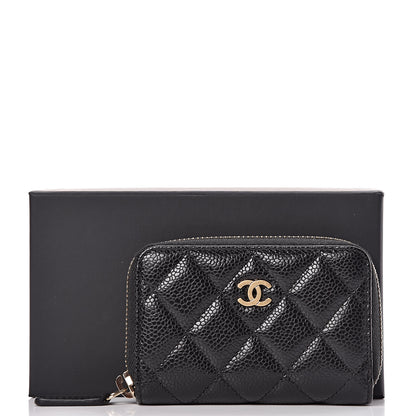 Chanel Caviar Quilted Zip Coin Purse Black 5 of 8