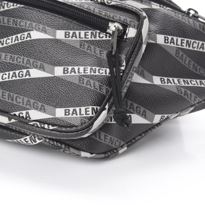 Balenciaga Coated Canvas Losange Monogram Explorer Belt Bag Black Grey 6 of 8