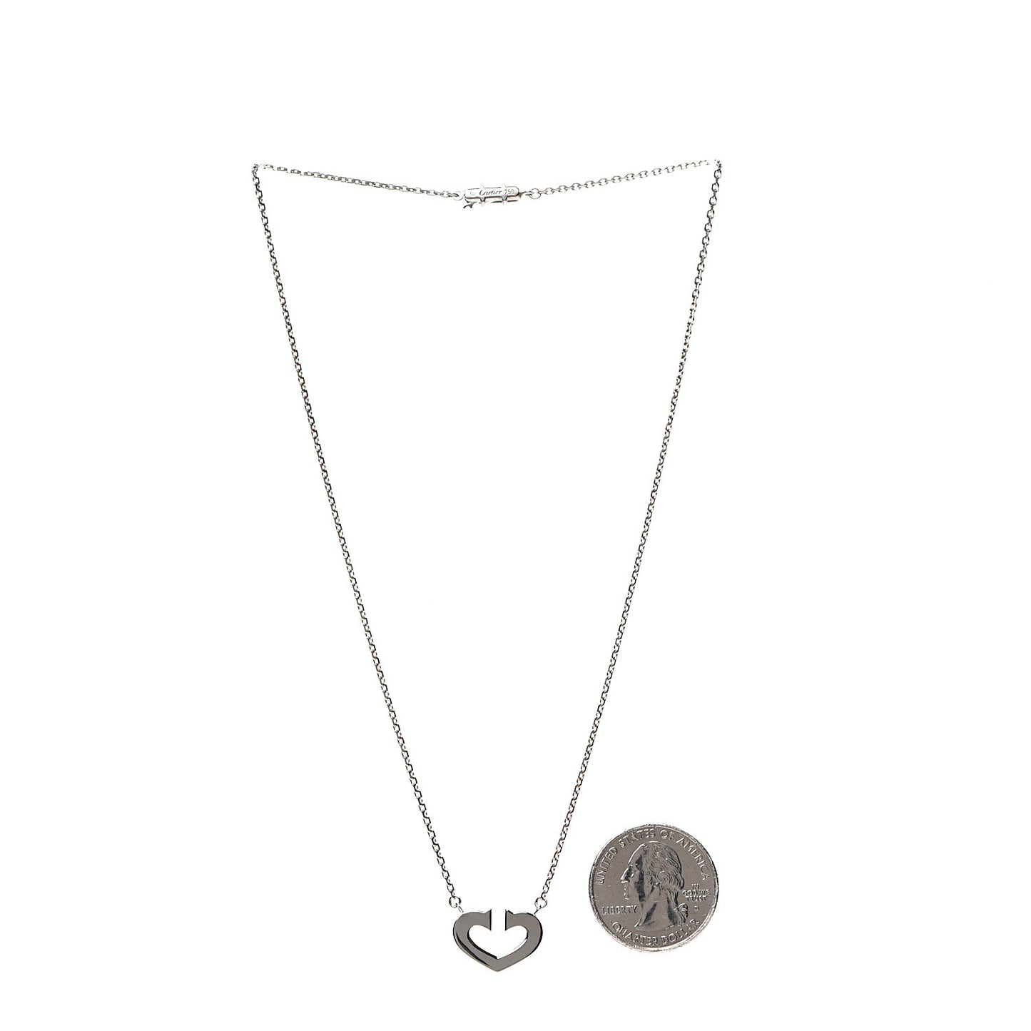 18K White Gold Medium Hearts and Symbols Necklace