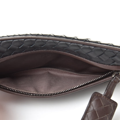 Bottega Veneta Nappa Intrecciato Zip Clutch Black Brown 5 of 8