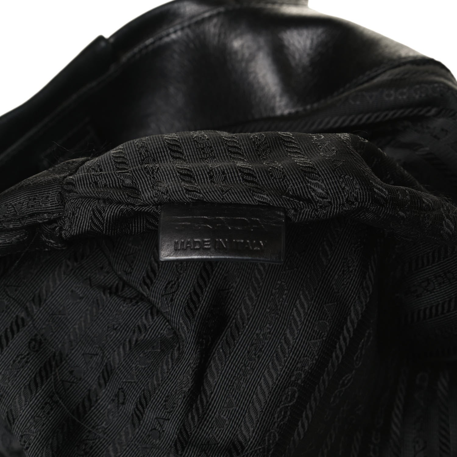 Prada Soft Calf Pleated Shoulder Bag Black 6 of 16
